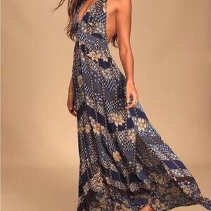 Floral Blue Maxi Dress